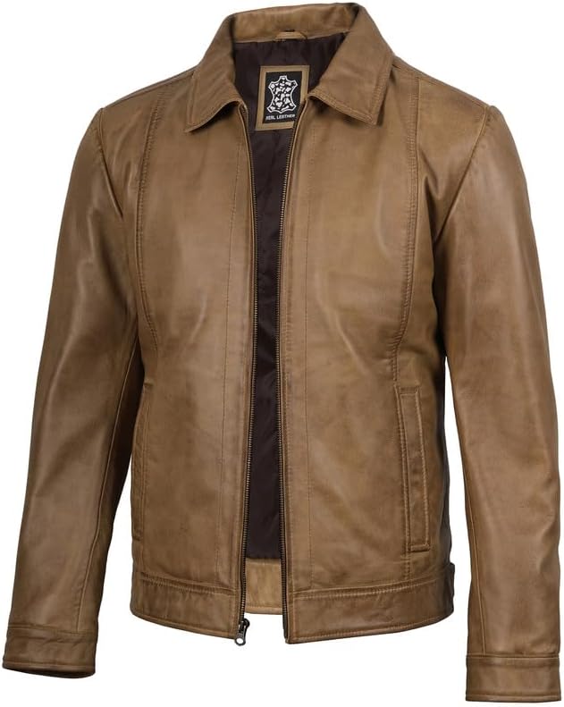 The Jasperz Men's Watch-men Faux Leather Trench Brown Coat at